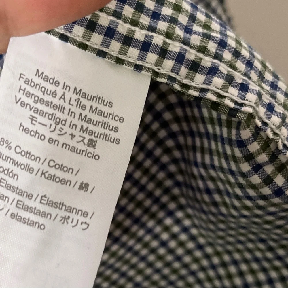 J. Crew Flex Washed Button Down Classic Fit Shirt‎ Blue Green